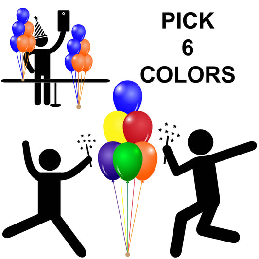 Classic 6 Balloon Floor Centerpiece - Six Colors (Fashion)