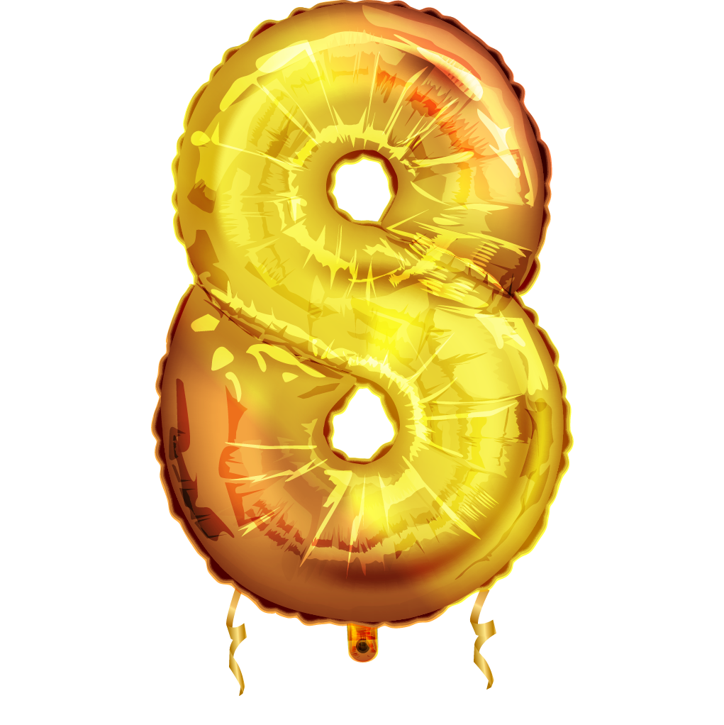 Gold Number "8"