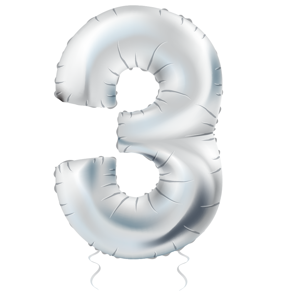 Silver Number "3"